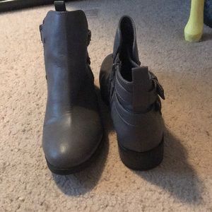 Grey ankle boots